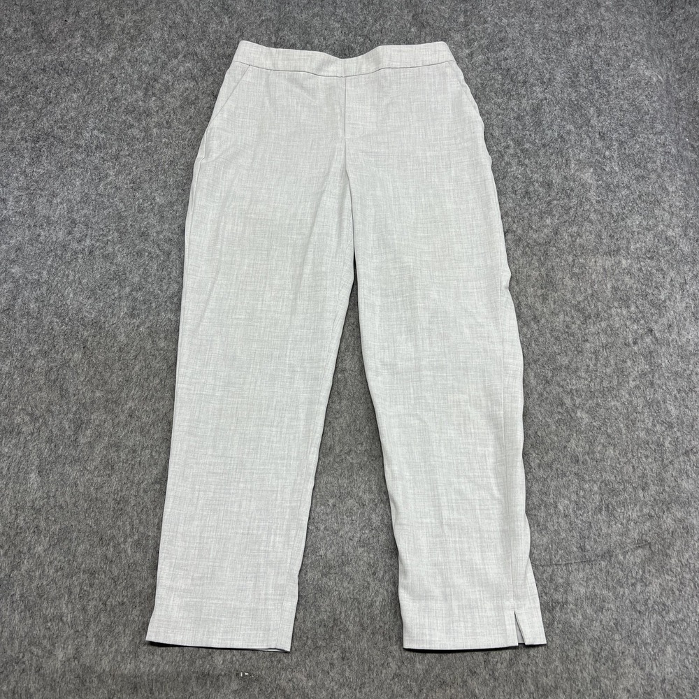 Banana Republic Light Gray Textured Cropped Trousers